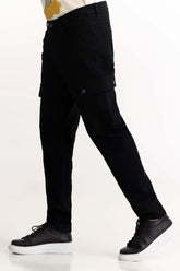 Black Cargo Carrot Fit Jeans 224-121-012
